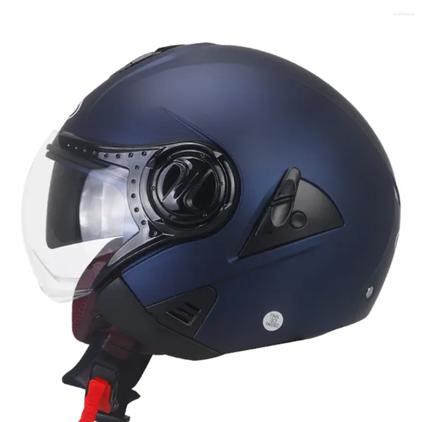 Motosiklet kaskları mat mavi nefes alabilen kafa koruması aşınmaya dirençli açık yüz retro yarış kask anti-düşme motokros ekipmanı