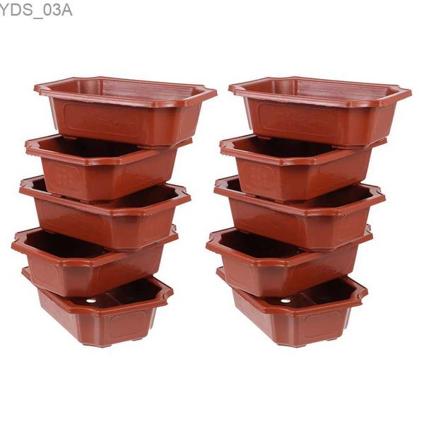 Provini da piantatrici 10 pezzi Flowerpot Household Grande piante di plastica piante di plastica Cactus Rettangolare bonsai succulento di giardinaggio succulento vaso per 240325