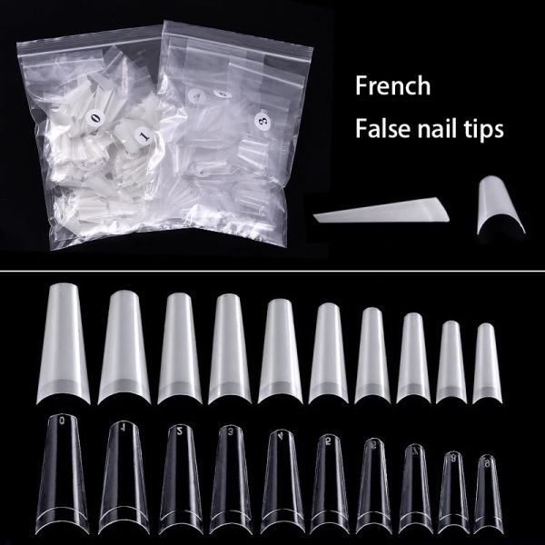 500 pçs dicas de arte de unhas falsas francês natural transparente caixão unhas falsas dicas acrílico uv gel unha polonês manicure