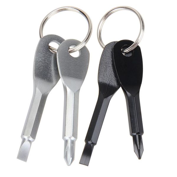 Chaves de fenda chaveiro portátil bolso metal chaves de fenda chaveiro ao ar livre multifuncional phillips ferramentas manuais com chaveiro 60*16mm