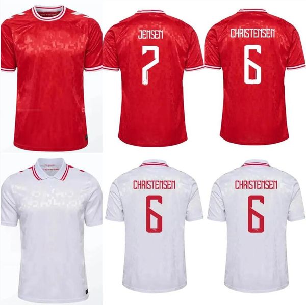 2024 Dinamarca camisa de futebol 24 25 euro ERIKSEN casa fora GK KJAER HOJBJEG CHRISTENSEN SKOV OLSEN BRAITHWAITE DOLBERG homem kit infantil camisas de futebol