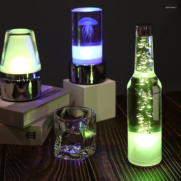 Lâmpadas de mesa mais recente metal recarregável RGB Gradiente Game Hall Clear Bar Acrílico Atmosfera Lâmpada Decorativa Night Lights