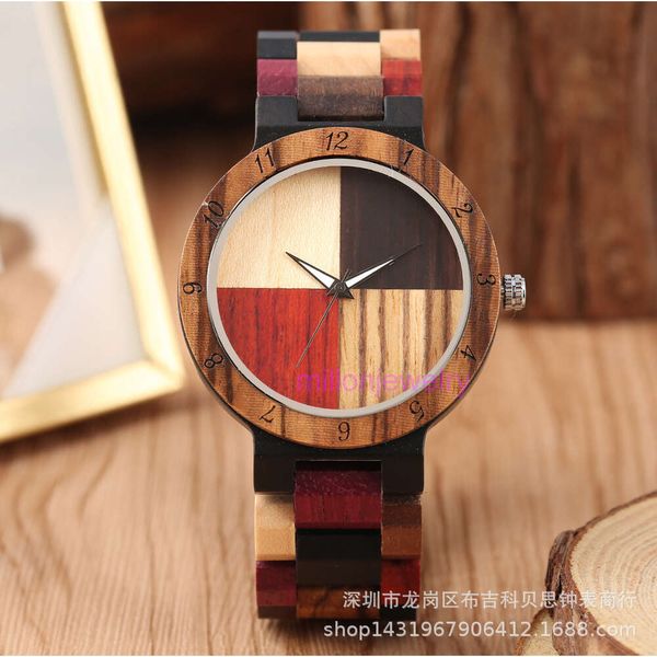 masculino de luxo Mulheres cor de madeira criativa de cor criativa de quatro cores femininas amantes de mulheres Moda Moda Wooden Watch