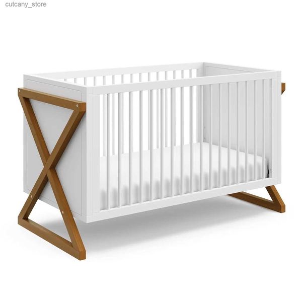 Berços para bebês Storkcraft Equinox 3 em 1 Berço conversível converte-se facilmente em Toddr Bed Daybed Base de suporte de colchão ajustável de 3 posições L240320