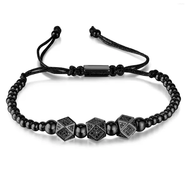 Link Armbänder JHSL Männer Seil Und Edelstahl Aussage Armreifen Größe Einstellbar Schwarz Hand Kette Vater Geschenk Mode Männlichen Schmuck