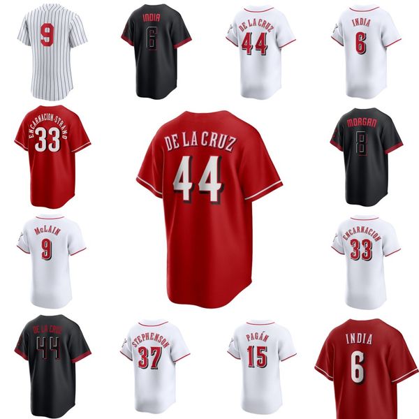 44 Elly de la Cruz Joey Jersey 2024 Votto personalizado Matt McLain Hunter Greene Black City Connect Jerseys Jonathan Índia Noelvi Marte Stuart Fairchild Jose Stephenson