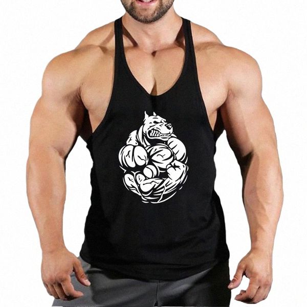 Novo 2021 Cott Gym Tank Top Men's Sleevel Vest Boy Fitn Roupas Undershirt Fitn Threading Colete de impressão de alta qualidade h2u7 #
