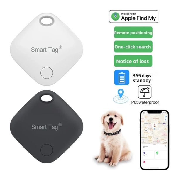 Localizzatori Localizzatore GPS per animali domestici per cani con Bluetooth Localizzatore antismarrimento per cani Mini localizzatore GPS per Findmy IOS App Portafoglio Localizzatore di posizione per gatti per bambini