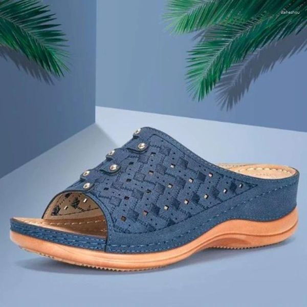 Pantofole Maogu Mesh Scarpe leggere antiscivolo Casual femminile Presentazioni aziende produttrici giochi Piattaforma Retro Scarpa ortopedica Donna Pantofola Donna Zeppa 43