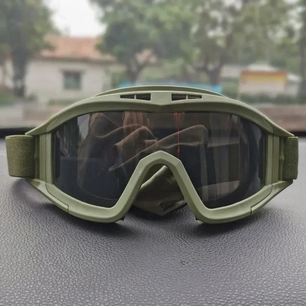 Açık Gözlük Gözlükleri 3 Spor Etkisi Askeri Çekim Gözlükleri Taktik Keçiboynuzu Fan Motosiklet Lens Çöl Anti Goklar Toz Geçirmez D OTGLD