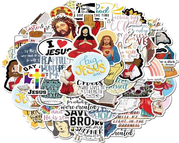 50 pçs adesivos de carro eu amo jesus para skate portátil geladeira capacete adesivos almofada bicicleta motocicleta ps4 notebook guitarra pvc 6588045