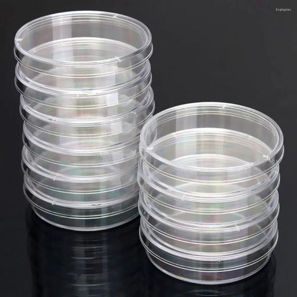 Garrafas de armazenamento 10pcs laboratório suprimentos transparentes 90x15mm com tampas 55x15mm placas petri bactérias cultura prato estéril