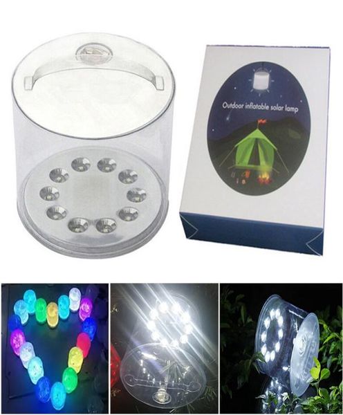 Luzes solares infláveis portátil ao ar livre lanterna à prova dwaterproof água acampamento de emergência luzes led jardim quintal iluminação transparente lamps1416925