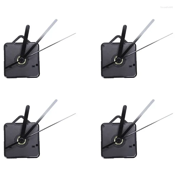Wanduhren 4er-Pack Uhr-Reparaturteile Pendelbewegungsmechanismus Quarzmotor mit Zeiger-Armaturen-Kit (schwarz)