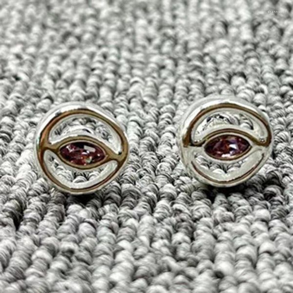 Orecchini a bottone spagnolo originale moda galvanica argento 925 colore oro pin occhio di cristallo gioielli creativi regalo adatto Unode50
