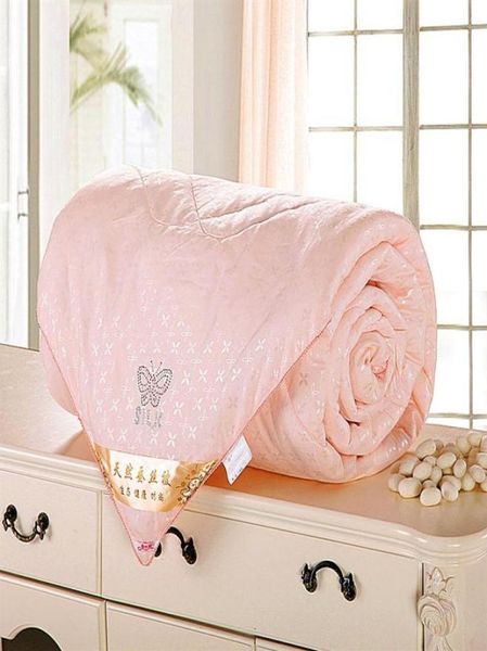 Piumino in seta di gelso naturale per l'inverno estivo Twin Queen King Piumino a grandezza naturale Coperta Trapunta Bianco Rosa Beige Filler24368355041