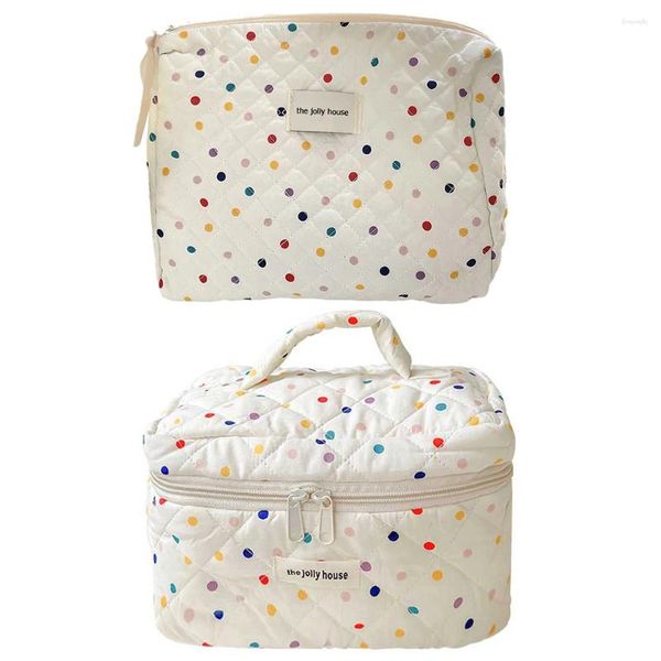 Kosmetiktaschen, buntes Polka-Dot-Design, Reise-Make-up-Tasche, großes Fassungsvermögen, Organizer, Aufbewahrungstasche für Damen