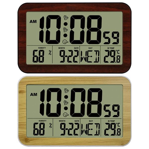 Relógios despertador digital bateria operado função snooze grande display lcd moderno relógio de parede para quarto mesa cabeceira casa