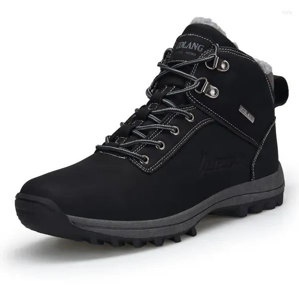 Scarpe da fitness Antiscivolo da trekking Caldo velluto Comodo scarpone da arrampicata da uomo imbottito in cotone Stivali da neve Sneakers da uomo tattiche