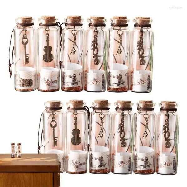 Garrafas de armazenamento 12pcs mini copo com cortiça retro vazio festival de garrafa celebração transparente rolha clara