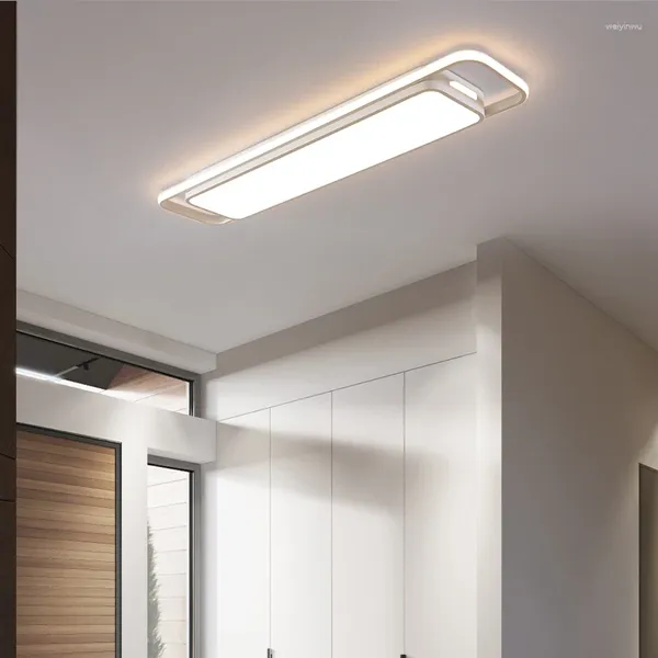 Luzes de teto retângulo lâmpadas led modernas para sala de estar corredor cozinha luz de montagem interna