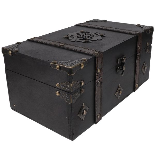 Strumenti Retro Treasure Storage Jewelry Boxier Case di magazzino in legno Organizzatore di scatole retrò Sundries Halloween Trunk Chests