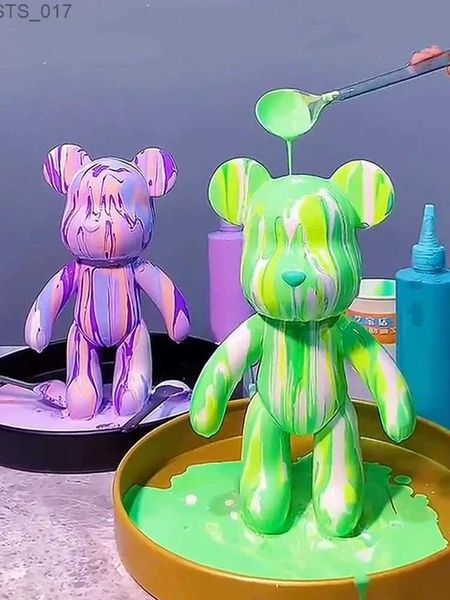 Novidade Itens DIY Escultura de Urso Fluido Feito à Mão Boneca de Tijolo Urso Violento Urso Graffiti Pintura Pais e Filhos Brinquedo Presentes Decoração Decoração de CasaL2403