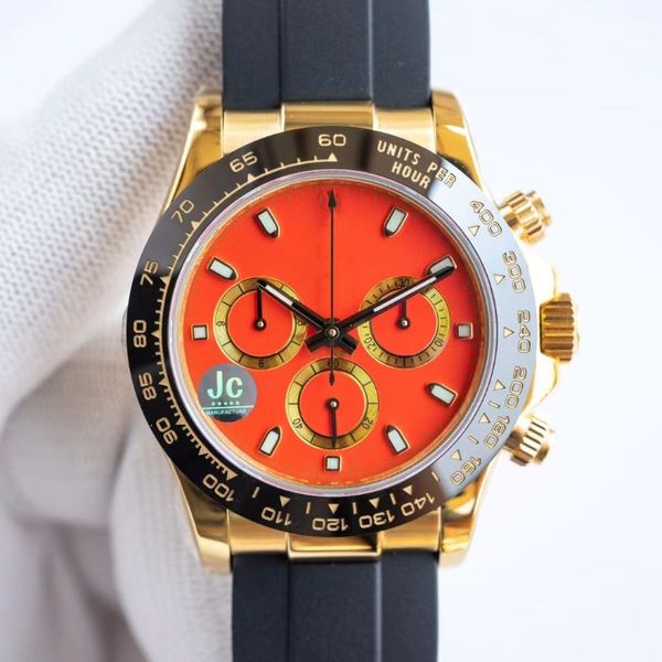 Nuovo cronografo orologio sportivo da uomo di alta qualità automatico quadrante colorato personalizzato lavorazione complessa a basso rendimento orologi di design con specchio in zaffiro