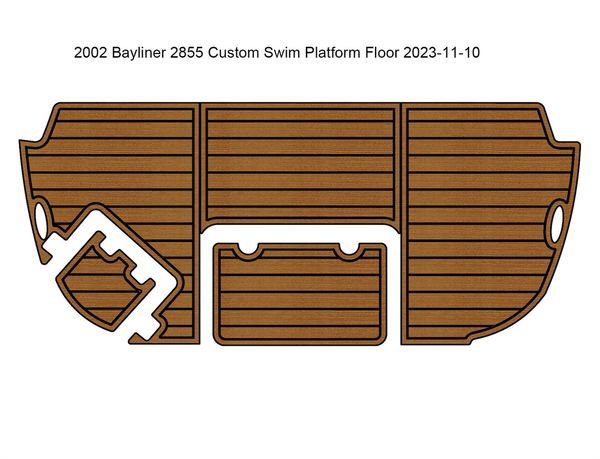 2002 Bayliner 2855 Piattaforma da bagno personalizzata Pad Barca Schiuma EVA Tappetino in teak Pavimentazione Seadek MarineMat Gatorstep Style Autoadesivo