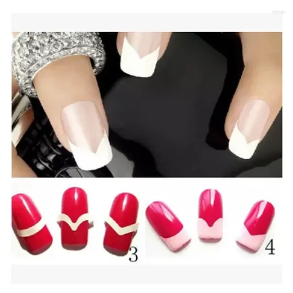 Kits de arte de unhas lindos 5 pacotes manicure francesa guia de ponta de sorriso pedicure diy adesivos venda