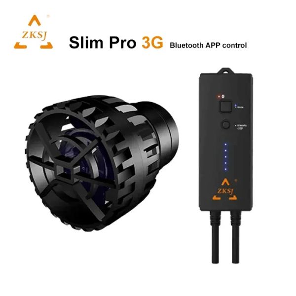 Bombas ZKSJ Terceira geração Slim Pro Mini Aquarium Wave Maker Bomba de circulação Bluetooth App 3 padrões de onda e 6 modos de onda