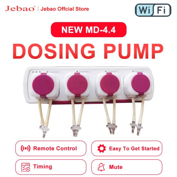 Bombas Jebao Jecod Dosagem PumpAutomatic Marine Reef Doser Bomba de Água Filtro Novo MD4.4 WIFI Controle 12V 3W 9W Aquários Accessoires