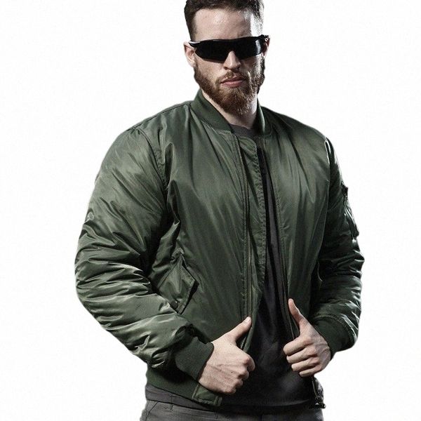 uomo MA1 pilota tattico giacche invernali addensare caldo impermeabile imbottito Parka casual tinta unita bomber militare esercito cappotti maschio y1Ff #