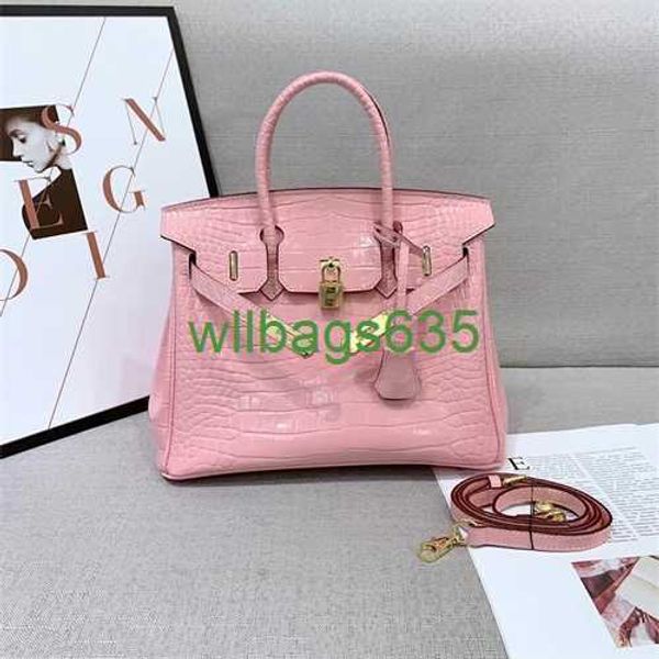 BK Crocodile Bags Trust Luxury Sudbag Sacd Magen One Piece для доставки 2024 Spring Новая подлинная кожаная платиновая сумка с крокодилом имеет логотип HB4G