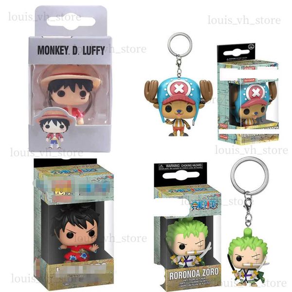 Figure di giocattoli d'azione pop un pezzo roronoa zoro tony chopper luffytaro trafalgar lawkeychain cartone animato giapponese cartone animato anime dottore figure giocattoli t240325