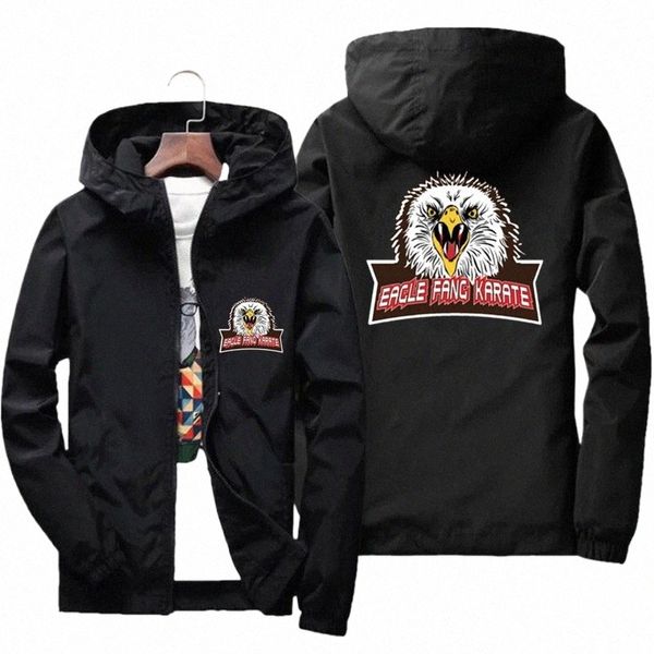 Eagle Fang Karate Karate Cobra Kai Movie Inspired Mens Bahar Bombardıman Bombardıman Ceket Rüzgar Çeker Tişört Bisiklet Kam Pilot Ceket 45t6#