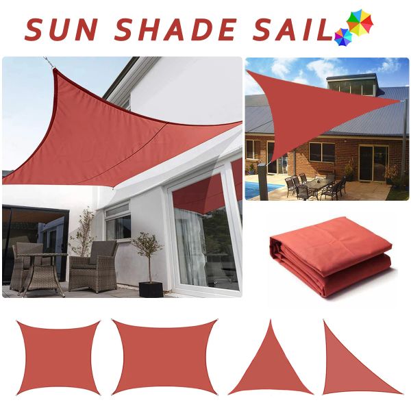 Reti Rosso Ruggine Tutte le dimensioni Impermeabile Tenda da Sole Vela Quadrato Rettangolo Giardino Terrazza Baldacchino Piscina Ombra Triangolo Campo Trekking Cortile Tenda