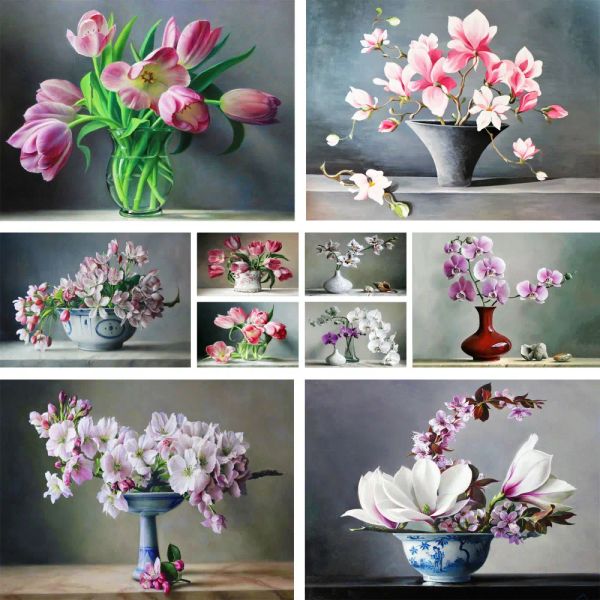 Número Vaso de flor Pintura DIY por números Definir tintas acrílicas 50*70 Imagem por números Photo Decorativa Pinturas para adultos por atacado