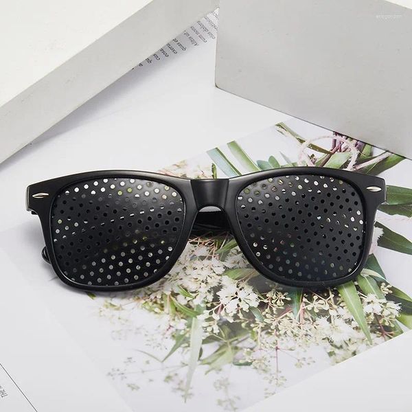 Солнцезащитные очки с отверстиями для рисовых ногтей, избавляющие от близорукости, пористые очки против усталости