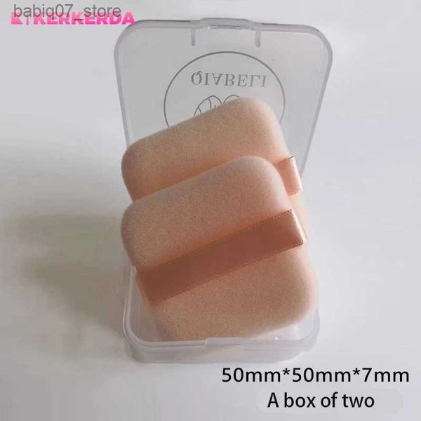 Spuges Applicanti Cotone 2pcs Peluga Polvera in polvere Sfugo Ultra-sottile Strumento per trucco del viso Sponge Polvera Polvera cosmetico Cestetico Soludo Solulio Sollettoso Q240325