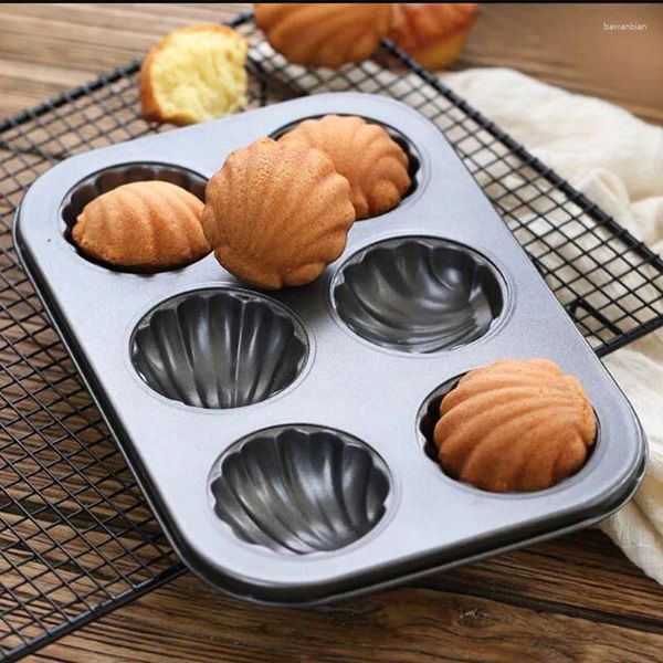 Moldes de cozimento 1 pc molde de bolo de aço carbono para chocolate biscoito shell molde creme pastelaria diy acessórios biscoito sobremesa moldes