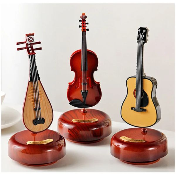 Boxen 1PCS Retro Gitarre Spieluhr Kreative Violine Spieluhr Valentinstag Geburtstag Geschenk Hause Dekoration Bar Fenster Party Dekoration