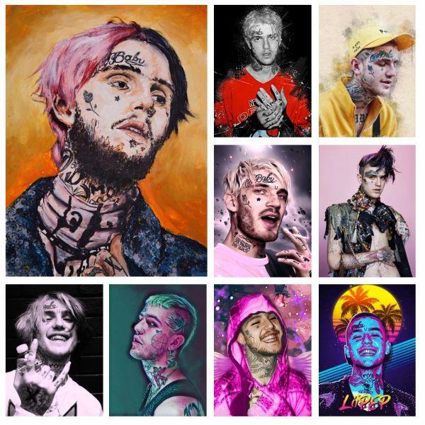 Stitch Rapper 5D Lil Peep Full Diamond Painting Music Singer Star Art Poster Cross Stitch Kits Bordado Picture Mosaic Decoração DIY