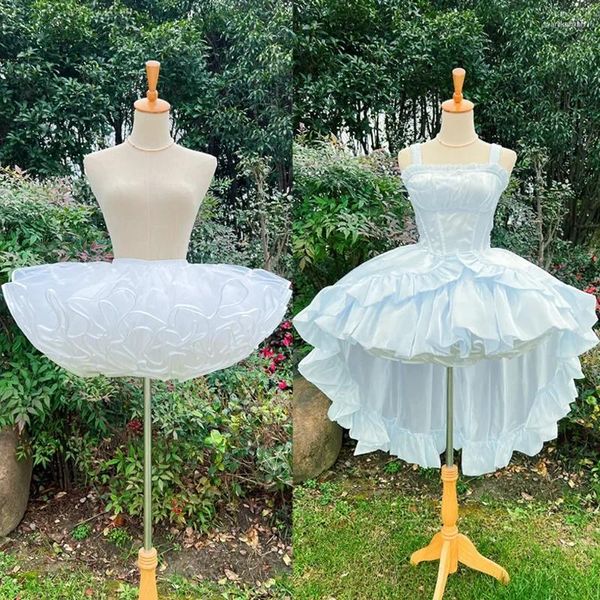 Etekler çok katmanlı fırfırlı petticoat kadınlar için kabarık kabarcık etek crinoline crrinoline sandık yok boneless lolita kabarık mini