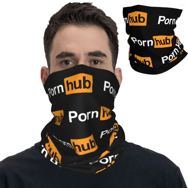 Eşarplar Pornhubs Logo Bandana Boyun Gaiter Baskılı Sarbu Eşarp Çok Fonksiyonlu Balaclava Koşu Unisex Yetişkin Nefes Alabilir