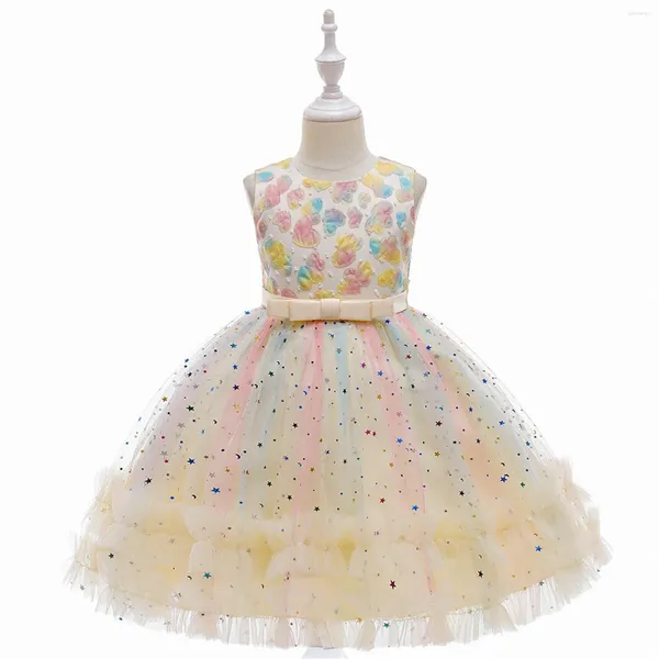 Vestidos de menina crianças vestido de casamento para meninas 3 a 9 anos concurso festa de aniversário princesa traje crianças dama de honra formal tutu vestidos de baile