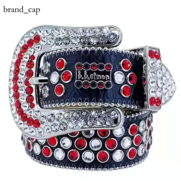 BB Belt Fashion Luxus neuer Herren mehrfarbig mit Bling -Strass -Designer -Gürtel BB Simon Gürtel für Männer Frauen glänzend Diamantgürtel Der Trojanische Red Jet Ab Cintura Uomo 2746