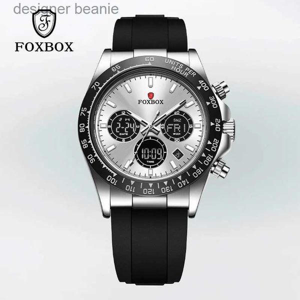 Relógios de pulso 2024 FOXBOX Novo Mens Quartz Top Luxo Data Automática Relógio Mens À Prova D 'Água Sports Timing Watch MensC24325