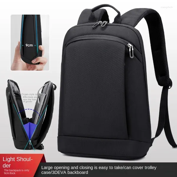 Zaino per laptop ultrasottile Borsa da uomo d'affari da 15,6 pollici Zaini da donna Tinta unita Zaino sottile unisex Mochilas Hombre