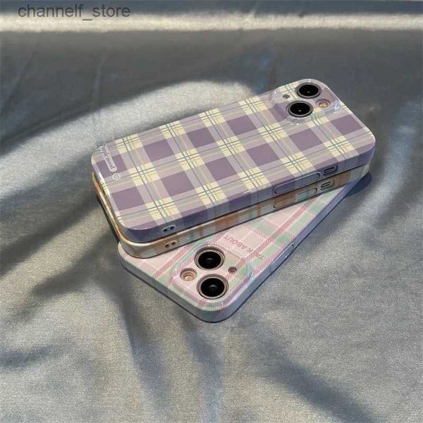 Capa de telefone celular para IPHONE11 IPHONE12PROMAX IPHONE13PRO IPHONE13PROMAX 14PLUS IPHONE15 15PRO 15PLUS 15PROMAX Premium Art Plaid Phone CaseY240325